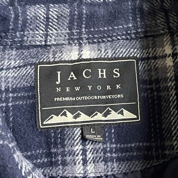 Jachs Plaid Flannel Quilted Lining Shacket Wool Blend Western Country - Picture 3 of 7
